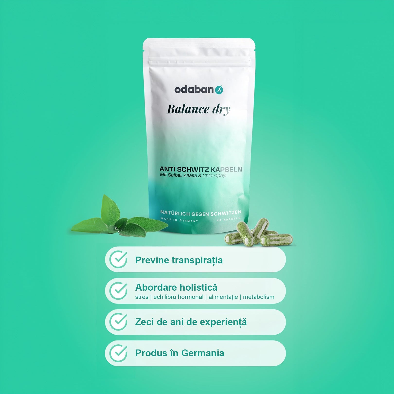 odaban® Balance dry - Capsule anti-transpirație