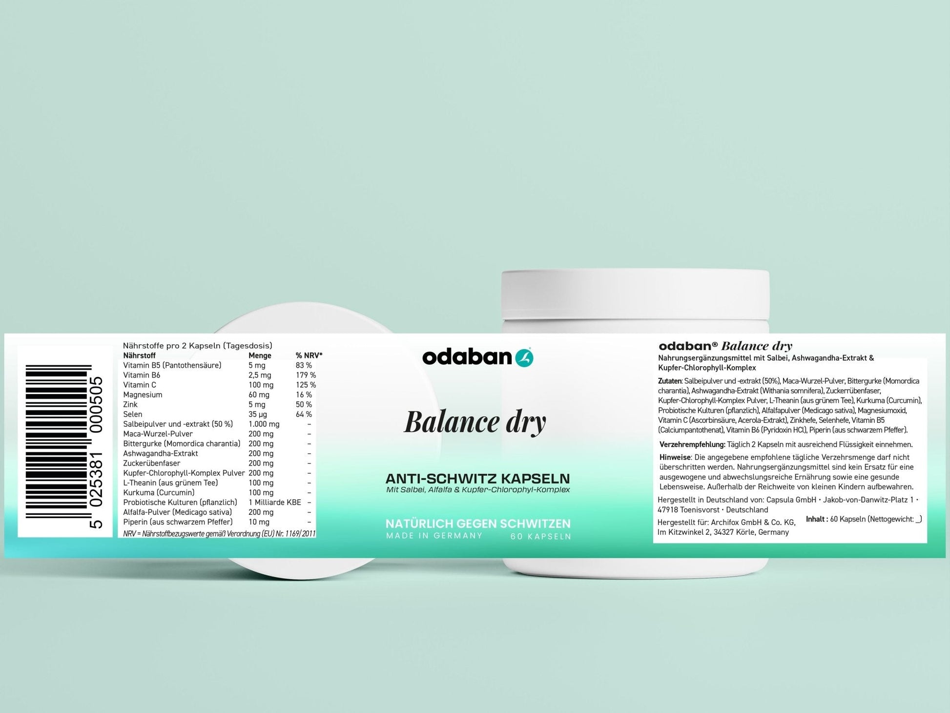 odaban® Balance dry - Anti - Schwitz Kapseln - odaban®
